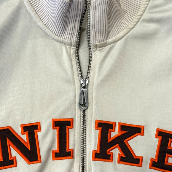 Vintage Nike Track Jacket Mens 3XL Cream Black Embroidered Full Zip Pockets EUC - Picture 6 of 13